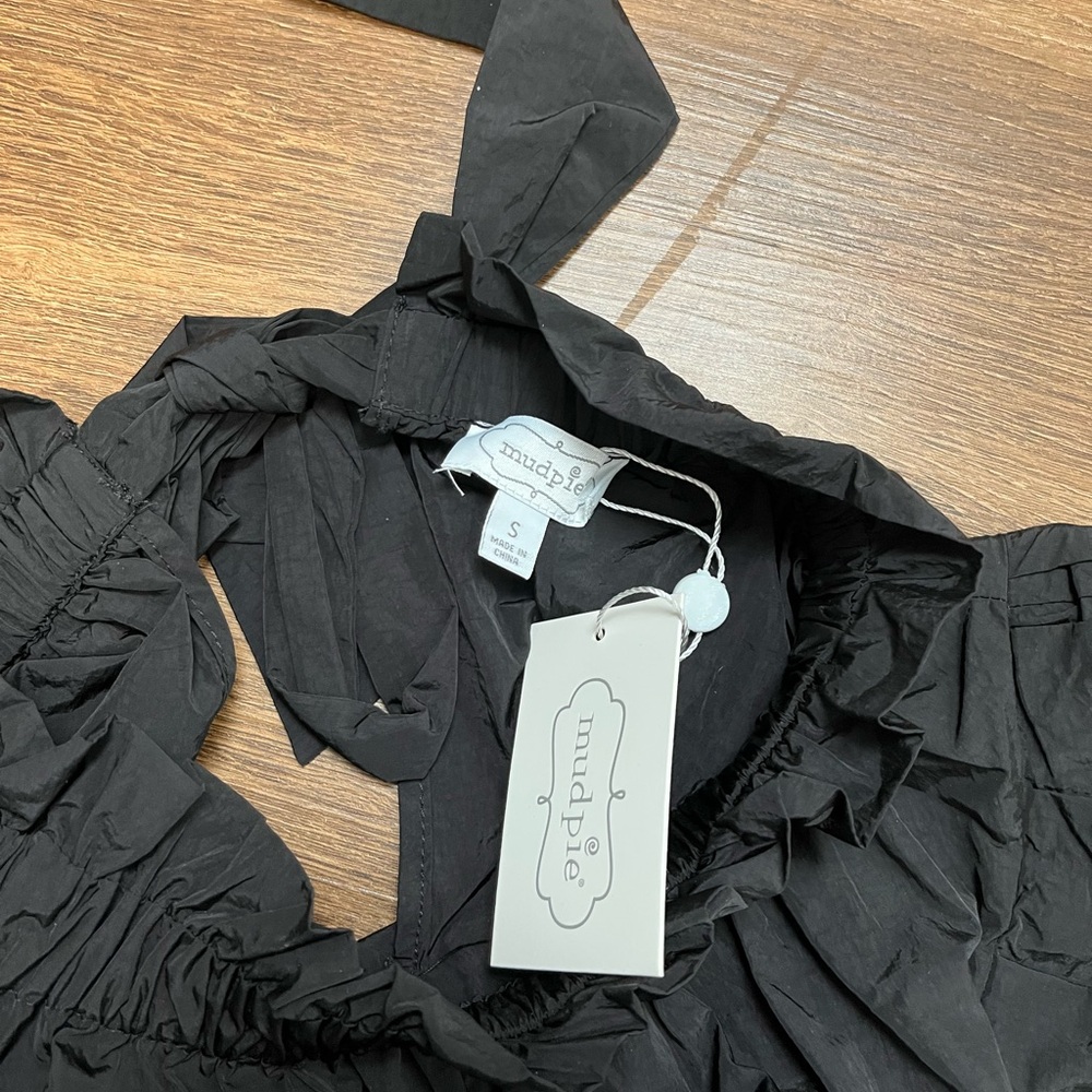 NWT Mud Pie Black Ruffle Mini Dress Size Small - Picture 5 of 5